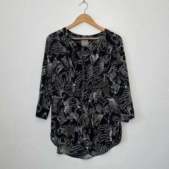 Maeve by Anthropologie – Bird Print Long Sleeve Blouse - Picture 1 of 9
